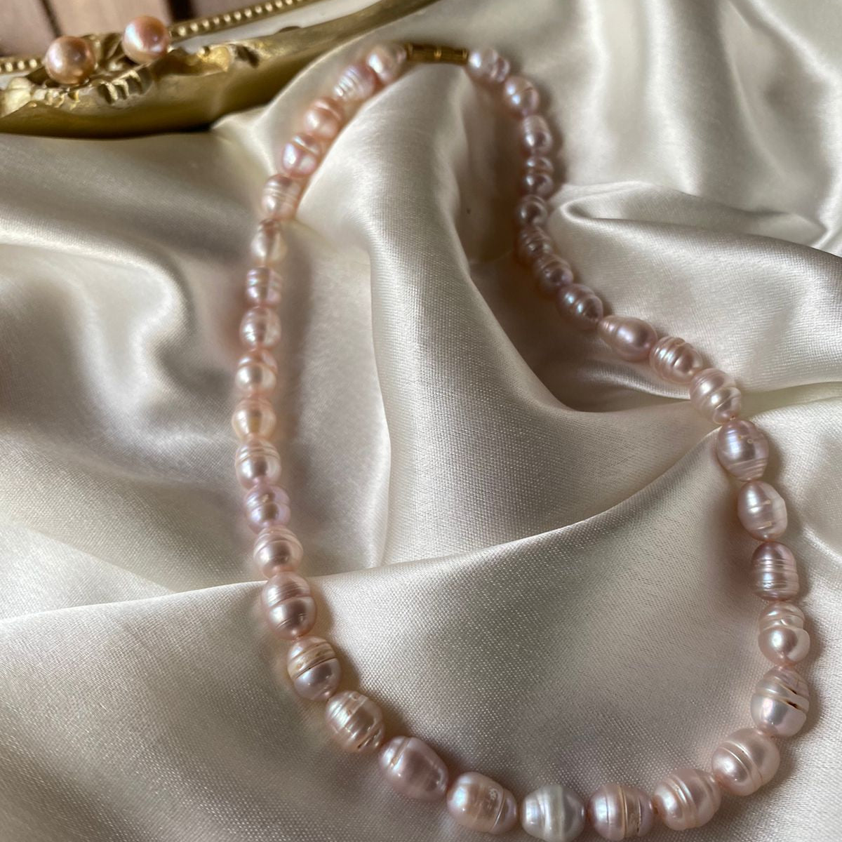 Diana - Authentic Freshwater Pearl with Earring Set 2 (Greyish Pink ...